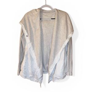 Lululemon Savasana Wrap Jacket Hooded Grey White Size 6